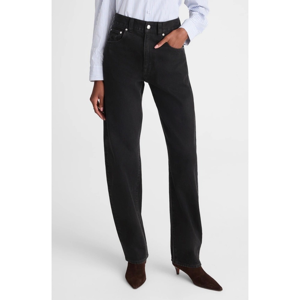 Madewell Womens Black High Rise Balloon Full Length Barrel Leg Jeans 23 New